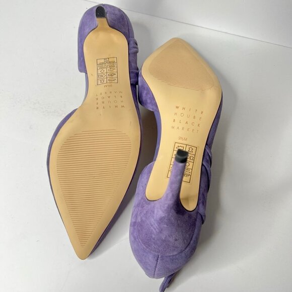 White House Black Market Ella Bow Violet Vista Pumps Heels 9.5 M - Picture 4 of 6